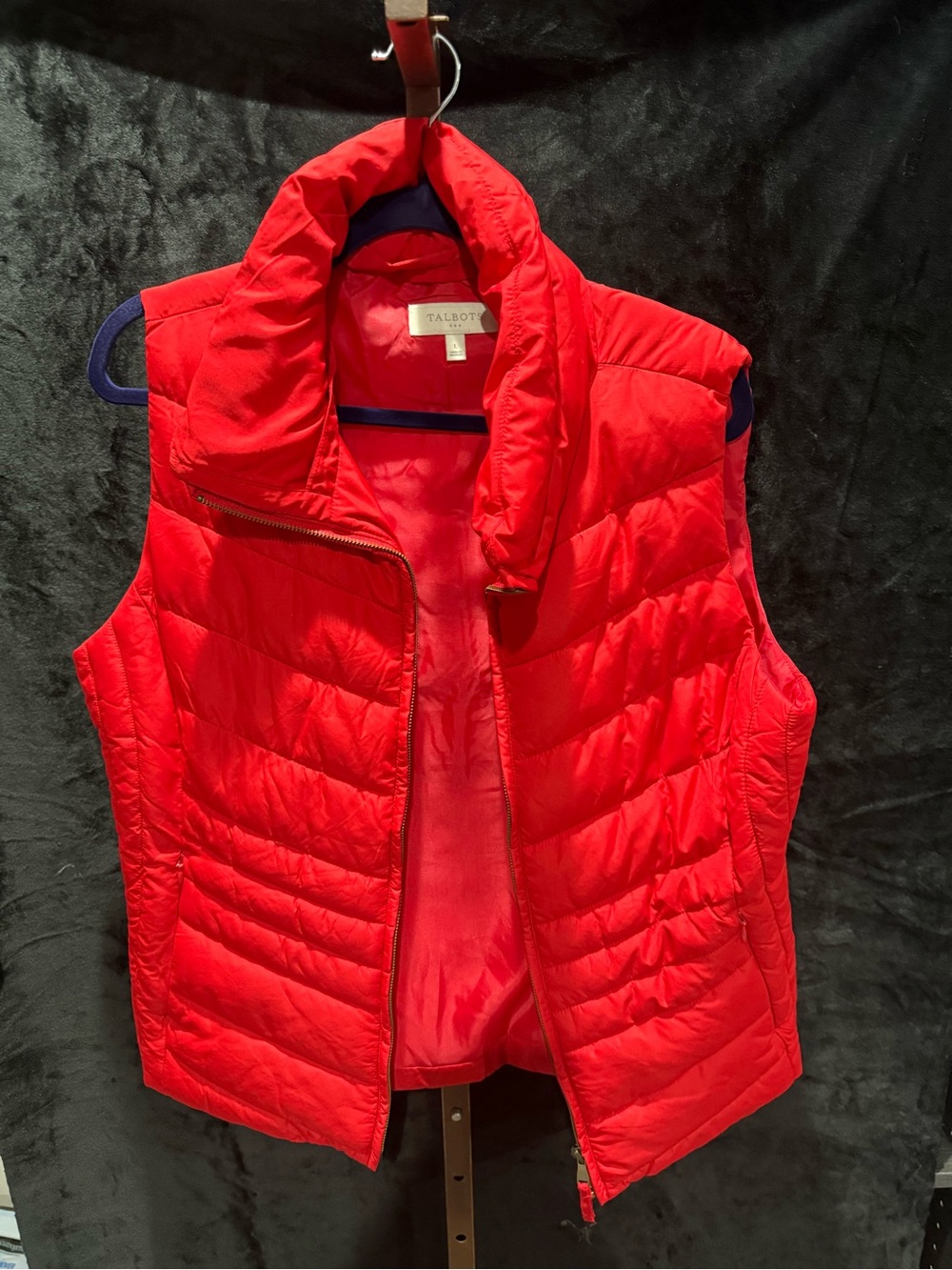 Talbots Bright Red Quilted Puffer Vest